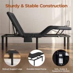 Yaheetech Upholstered Adjustable Bed Frame With Independent Head AndFoot Incline 11 Yaheetech Upholstered Adjustable Bed Frame With Independent Head AndFoot Incline -Furniture GUEST 8489e83f 1ba2 48ed 942a 2b8a7f38dade