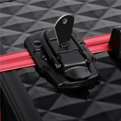 Yaheetech Aluminum Cosmetic Case Professional Makeup Train Case, Large Capacity, Black -Furniture GUEST 84baeb76 1511 4b65 8d30 a05747c0c18e