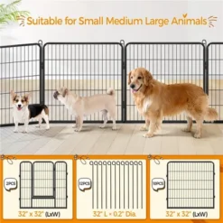 Yaheetech Heavy Duty 12 Panel Pet Playpen Dog Exercise Pen Black -Furniture GUEST 84ee191e 0304 4148 9fc1 b728833f26c7