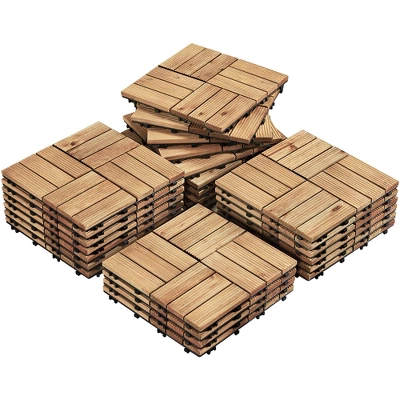 Yaheetech Pack Of 27 Waterproof Plastic Interlocking Fir Wood Flooring Tiles 8 Yaheetech Pack Of 27 Waterproof Plastic Interlocking Fir Wood Flooring Tiles - Image 8