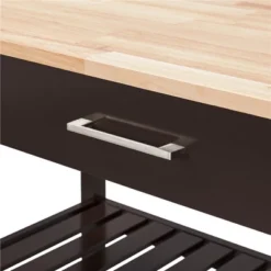 Yaheetech Rolling Kitchen Island Microwave Oven Stand With 3 Shelves And Worktop -Furniture GUEST 87eb7744 5766 43ea 9f7f 73512b5f37f3