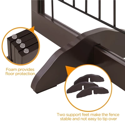 Yaheetech 34" Height Tall Pet Gate With Wood And Wire For Doorway 5 Yaheetech 34" Height Tall Pet Gate With Wood And Wire For Doorway - Image 5