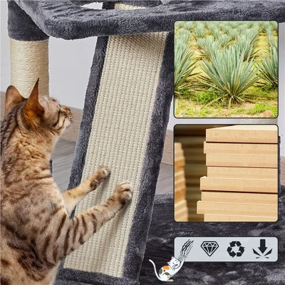 Yaheetech 76"H Large Plush Cat Tree With Platforms For Kittens Cats 5 Yaheetech 76"H Large Plush Cat Tree With Platforms For Kittens Cats - Image 5
