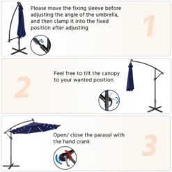 Yaheetech 10 Ft Patio Offset Umbrella With Crank & Cross Base -Furniture GUEST 892083ee 0840 4b23 bf5c 74c538d598db