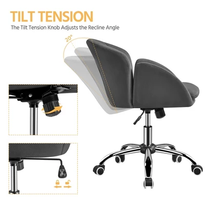 Yaheetech Modern Swivel Rolling Desk Chair With Armrests For Home Office 4 Yaheetech Modern Swivel Rolling Desk Chair With Armrests For Home Office - Image 4