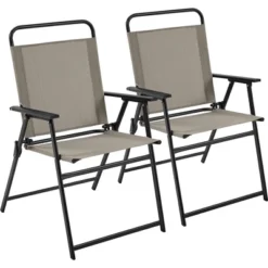 Yaheetech Set Of 2 Outdoor Foldable Dining Chairs With Backrest And Armrests -Furniture GUEST 8a6ca8dd 995f 4edd 9f86 562a56b93717