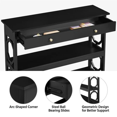 Yaheetech Drawer Console Table With Storage & Shelves For Living Room/Hallway/Entryway, Black 3 Yaheetech Drawer Console Table With Storage & Shelves For Living Room/Hallway/Entryway, Black - Image 3