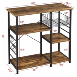 Yaheetech Kitchen Storage Rack With Basket/Hooks/Storage -Furniture GUEST 8aed8970 6465 4962 9c4b ab4dc711e88f