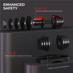 Yaheetech 11-in-1 Adjustable Dumbbell Weight From 3LBS To 28LBS For Home Gym, Black -Furniture GUEST 8af83df2 5326 4dae 81fd 58fb3e0200e8