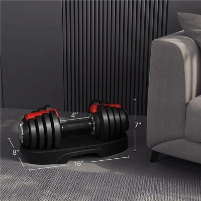 Yaheetech 2 X11-in-1 Adjustable Dumbbell Weight From 3LBS To 28LBS For Home Gym, Black 2 Yaheetech 2 X11-in-1 Adjustable Dumbbell Weight From 3LBS To 28LBS For Home Gym, Black - Image 2