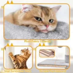 Yaheetech 7.4-8.7ft Adjustable Floor-to-Ceiling Cat Tree With Condo And Scratching Posts -Furniture GUEST 8b337b11 7e64 449a 9b82 9f29e4d0ab54