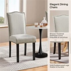 Yaheetech Set Of 4 Modern Upholstered Dining Chairs For Living Room, Dining Room, Home, Kitchen -Furniture GUEST 8be21c36 21db 4794 b2bf ba21425509ba