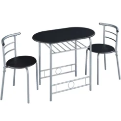 Yaheetech Modern Round Dining Table Set For 2 With Steel Legs, Storage Rack For Kitchens -Furniture GUEST 8ccc96b5 0b8a 466d a5d8 05d1ef20e9d7
