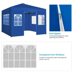Yaheetech 10x10 FT One-Push Pop Up Canopy Tentwith 4 Side Walls & Roller Bag -Furniture GUEST 8d5b3bdd 1a47 43a5 8f42 ddd1a2f5f920
