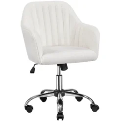 Yaheetech Modern Velvet Desk Chair Soft Height-Adjustable 360°Swivel Computer Chair -Furniture GUEST 8d969a71 23a4 4dd3 a93f 2df4f7481417