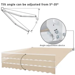 Yaheetech Patio Awning Adjustable Retractable Canopy Cover -Furniture GUEST 8dcf4cc9 d085 4f49 9595 9ebf9891433c