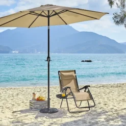 Yaheetech 26in Outdoor Patio Zero Gravity Chair With Cupholder/Pillow