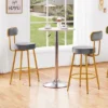 Yaheetech Velvet Ergonomic Bar Stools With Backrest And Footrest Set Of 2