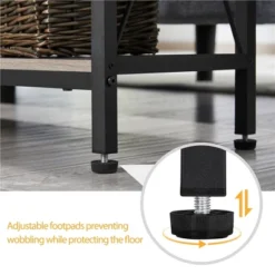 Yaheetech 3 Tier Console Table Sofa Table With Power Outlet, Gray -Furniture GUEST 907a5ba0 7095 44e9 8c72 7ace9775b6d3