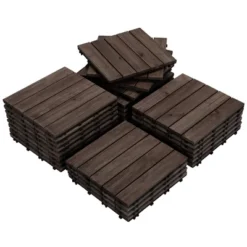 Yaheetech Pack Of 27 Fir Wood Flooring Tiles Interlocking Wood Tiles For Patio Garden -Furniture GUEST 9101782a fe70 4198 9cf8 c581402c3466