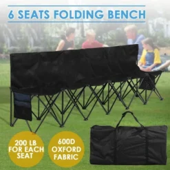 Yaheetech 6 Seats Portable Folding Bench For Sports Camping -Furniture GUEST 9119e476 a5c7 4826 be98 37da612b58ec