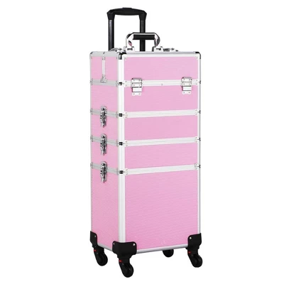 Yaheetech 4-In-1 Aluminum Rolling Cosmetic Makeup Train Cases 9 Yaheetech 4-In-1 Aluminum Rolling Cosmetic Makeup Train Cases - Image 9