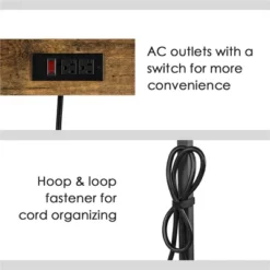 Yaheetech 5-Tier 56" H Baker’s Rack With Wire Basket & Power Outlets, Rustic Brown 11 Yaheetech 5-Tier 56" H Baker’s Rack With Wire Basket & Power Outlets, Rustic Brown -Furniture GUEST 914a69db e2fd 4c7b b7ca f7920bd901a2