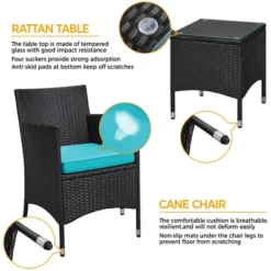 Yaheetech Wicker Rattan Coffee Table And Two Chairs Patio Conversation Set -Furniture GUEST 92122086 9f19 4927 b460 9c99d1e39541