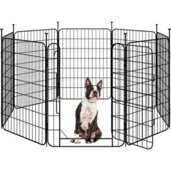 Yaheetech 31.5″ Tall Foldabel Dog Playpen, 8 Panels Puppy Fence With Door For Small Dogs, Iron Exercise Barrier For Outdoor Indoor Use -Furniture GUEST 927d6928 78d4 42a2 8e98 4a6ca60600b0