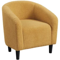 Yaheetech Upholstered Armchair Accent Barrel Chair -Furniture GUEST 92934206 4074 4933 a174 5b07541045c5