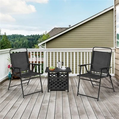 Yaheetech Set Of 4 Outdoor Foldable Dining Chairs With Backrest And Armrests 1 Yaheetech Set Of 4 Outdoor Foldable Dining Chairs With Backrest And Armrests