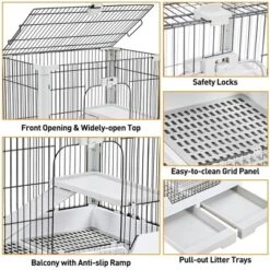 Yaheetech 2-Level Rolling Rabbit Cage With Platform And Ramp Gray -Furniture GUEST 93dd99f3 2f98 471c b08f 2abcc7294ca7