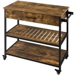 Yaheetech 3-Tier Rolling Kitchen Island Utility Kitchen Cart With Storage Drawer & Shelves -Furniture GUEST 94b42c4d 50a6 4e52 892a 527ca00de611