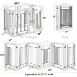 Yaheetech 32″ H Pet Gate With Wood And Wire For Doorway -Furniture GUEST 94e0be91 d88d 4c86 ad76 5da33cc4b5fa