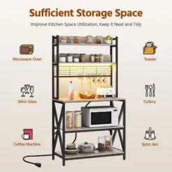 Yaheetech 5-Tier Kitchen Baker's Rack With Power Outletsa And LED Light For Kitchens, Living Rooms -Furniture GUEST 965dab0e dafd 4dad baeb f277885313d9