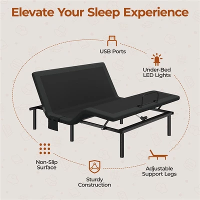 Yaheetech Upholstered Adjustable Bed Frame With Independent Head AndFoot Incline 3 Yaheetech Upholstered Adjustable Bed Frame With Independent Head AndFoot Incline - Image 3