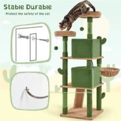 Yaheetech 66inch Cactus Cat Tree With Natural Sisal, Green/Brown -Furniture GUEST 982a07ba 6edb 4dac ad78 60fce16e1a77