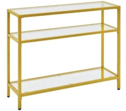 Yaheetech 3-layer Console Table Tempered Glass Porch Table -Furniture GUEST 9885a398 2473 4661 965d 3c7f8273b154