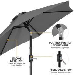 Yaheetech 7.5FT Patio Umbrella Market Umbrella For Garden, Backyard, Pool, Beach 11 Yaheetech 7.5FT Patio Umbrella Market Umbrella For Garden, Backyard, Pool, Beach -Furniture GUEST 988db1fe 81d5 421b b956 912cd0d31237