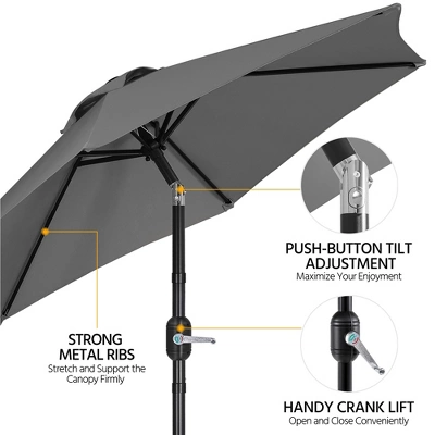 Yaheetech 7.5FT Patio Umbrella Market Umbrella For Garden, Backyard, Pool, Beach 3 Yaheetech 7.5FT Patio Umbrella Market Umbrella For Garden, Backyard, Pool, Beach - Image 3