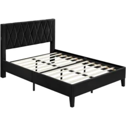 Yaheetech Upholstered Bed Frame With Built-In USB Ports -Furniture GUEST 99a39ba2 63a6 4f75 a972 cec8658ffedb