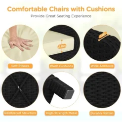 Yaheetech 5-Piece Patio Furniture Set With Cushions & Pillows For Backyard, Porch, Garden -Furniture GUEST 99b9dbfd 3a25 449f 8084 c2c2513ed6be