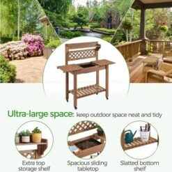 Yaheetech Outdoor Garden Potting Bench Wooden Work Station -Furniture GUEST 9a84edf0 6f38 4fe2 ab8c 15941953c1fe