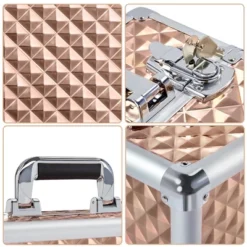 Yaheetech Rolling Makeup Train Case Professional Aluminum Cosmetic Case -Furniture GUEST 9afcfc62 f90f 4597 8fdf 37cfaae061eb