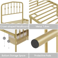 Yaheetech Modern Metal Bed Frame With Arched Headboard 7 Yaheetech Modern Metal Bed Frame With Arched Headboard -Furniture GUEST 9b8006db 79f3 4e53 830d 9e754da67ee5