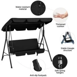 Yaheetech 3-Seat Outdoor Patio Swing Chair -Furniture GUEST 9ba72a5c 83f7 4743 8622 291935cfa883