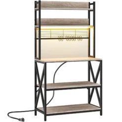 Yaheetech 5-Tier Kitchen Baker's Rack With Power Outletsa And LED Light For Kitchens, Living Rooms -Furniture GUEST 9c07eab7 d590 4e64 bbd4 751278b4bed7