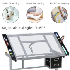 Yaheetech Adjustable Drafting Drawing Craft Table Black -Furniture GUEST 9c93ca3f d767 4af8 8137 663ffd6e6d97