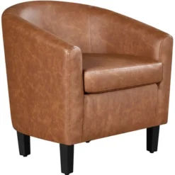 Yaheetech Faux Leather Accent Chair Armchair Club Chair For Living Room -Furniture GUEST 9d0b3a1d eb31 4ce2 a93d 5acd865e13d6