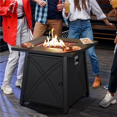 Yaheetech 28'' Propane Gas Fire Pit With Lid And Iron Tabletop 6 Yaheetech 28'' Propane Gas Fire Pit With Lid And Iron Tabletop - Image 6